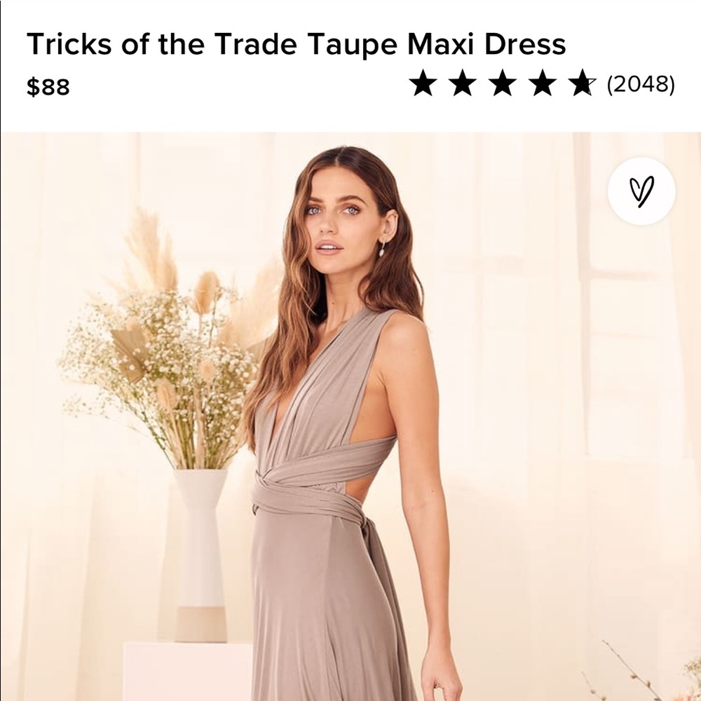 Lulu Tricks of the Trade Taupe Maxi Dress
